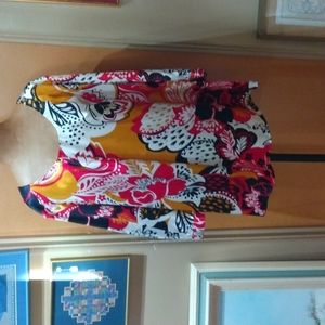 Susan Graver Floral Tunic Top Blouse Sheer 2x